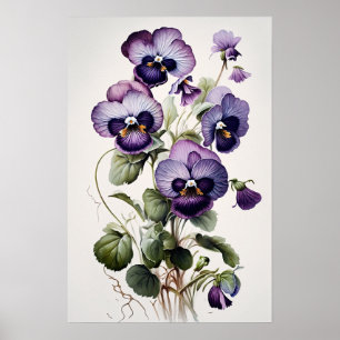 Lila Violas Blume Art Print Poster
