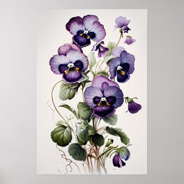 Lila Violas Blume Art Print Poster (Vorne)