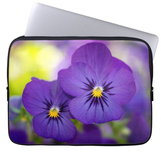 Lila Violas Laptopschutzhülle (Vorderseite)