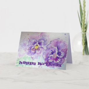 Lila Violas Pansy Watercolor Kunstmuseum Karte