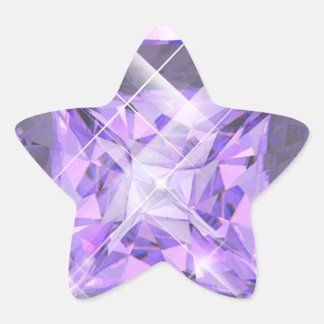 Lila, Violet Gem Stern-Aufkleber (Vorderseite)