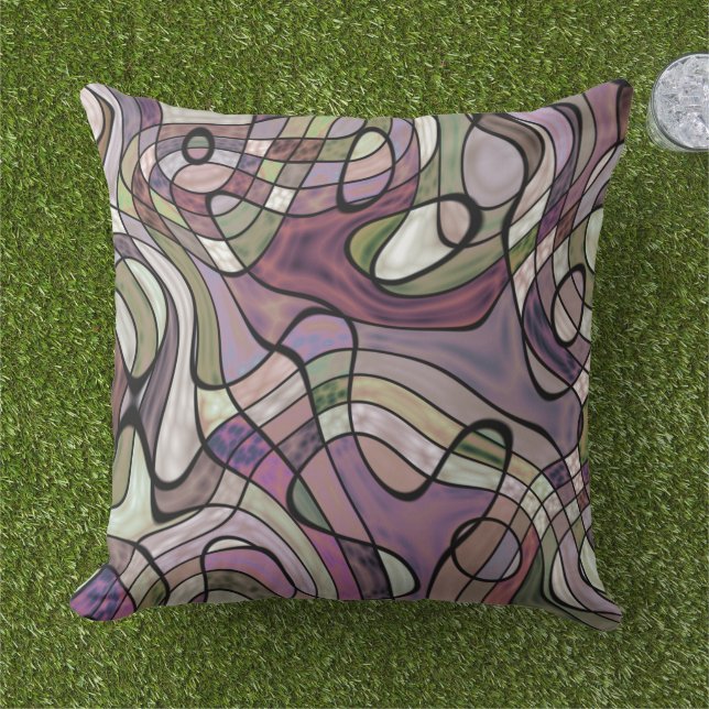 Lila Violet-gepolstertes, gezogenes Retro-Quadrat- Kissen (Gras)
