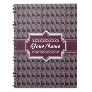 Lila Violet Hirsch Personalisierter Name V1 Notizblock