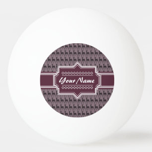 Lila Violet Hirsch Personalisierter Name V1 Tischtennisball