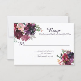 Lila Violet Plum Pink Mauve Rote Grüne UAWG RSVP Karte