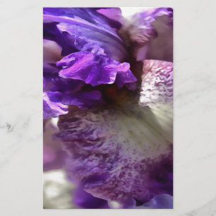 Lila, Violet und Mauve Iris Abstrakt Briefpapier