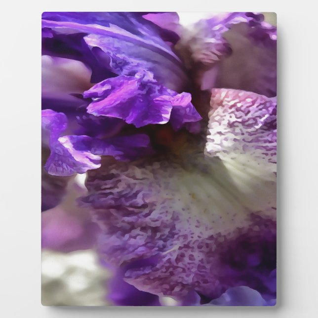 Lila, Violet und Mauve Iris Abstrakt Fotoplatte (Vorderseite)