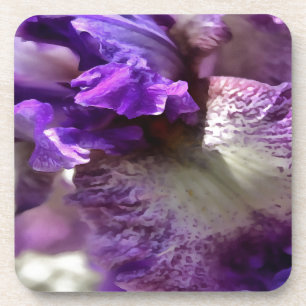 Lila, Violet und Mauve Iris Abstrakt Getränkeuntersetzer