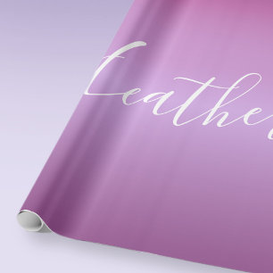 Lila Violett & benutzerdefinierte weiße Schrift Geschenkpapier