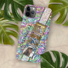 Lila Violett Blau Türkis Rosa Marmormuster iPhone 16 Pro Max Hülle