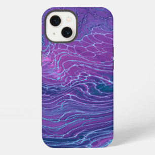 Lila Violett Blaue Marmorierung Acryl-Abstraktion iPhone Hülle