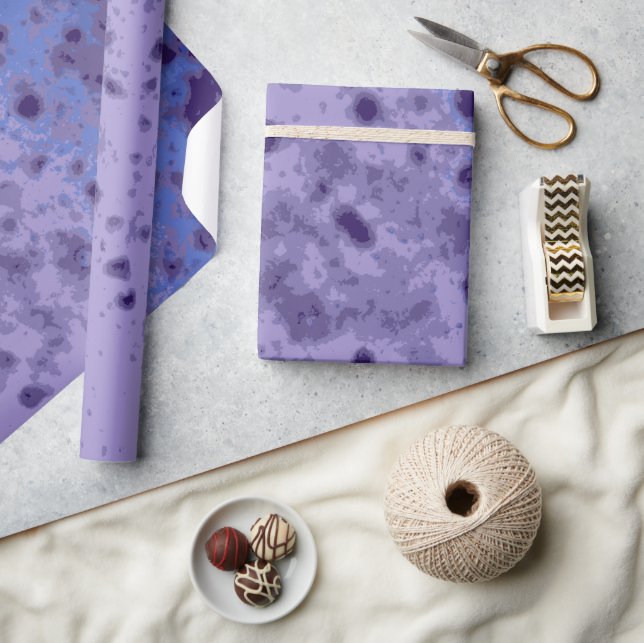 Lila violett-blaues, abstrakt verzweigtes Muster Geschenkpapier (Kunsthandwerk)