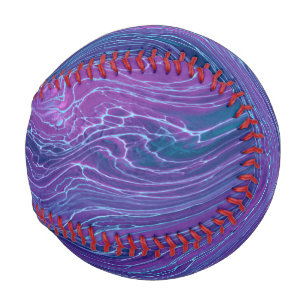 Lila Violett blaues Marmorband Akrylabstraktion Baseball
