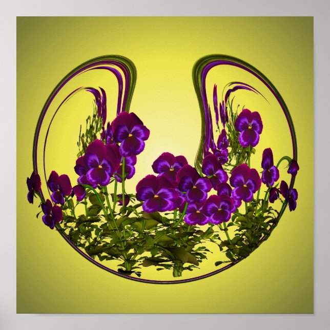 Lila Violett-Blume Abstrakt Poster (Vorne)