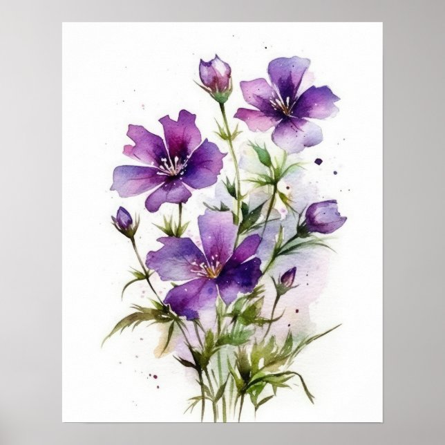Lila Violett-Blume Art Print Poster (Vorne)