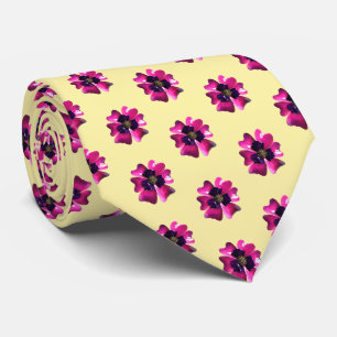 Lila Violett-Blume Mode Butter Gelb Trendy Krawatte
