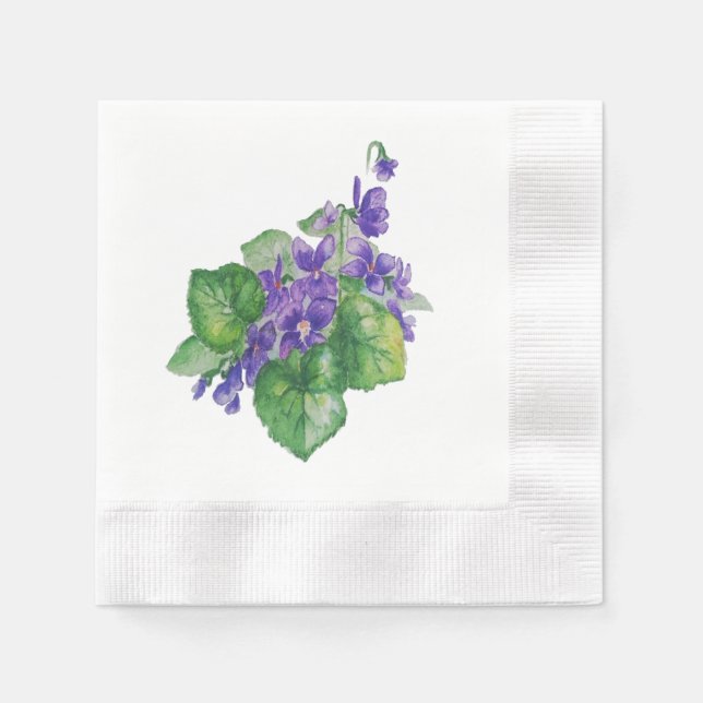 Lila Violett-Blume Serviette (Vorderseite)