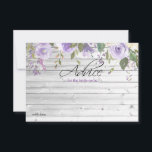 Lila Violett Blumenstrauß Brautparty Advi Hinweiskarte<br><div class="desc">Einfach elegantes,  rustikales Bouquet-Design in Aquarell (Aquarell) grüne Vegetation,  Lavendel,  lila,  violett,  lila,  rot,  pfirsichfarben,  weiße Blume Rose / Peony auf weißem Hintergrund und schwarzen Buchstaben. Delikates Hochzeitsfest Brautparty ,  BERATUNGSKARTEN für das Frühjahr- oder Sommerthema. Weitere Informationen finden Sie unter Entsprechende Sammlungen .</div>