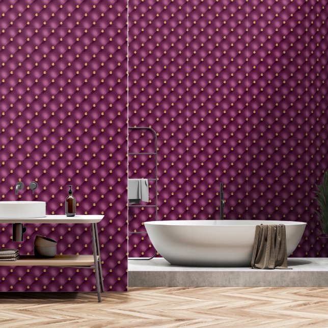 Lila Violett Gold Diamant gespeist Tapete (Badezimmer)