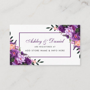 Lila Violett-Hochzeitskarte Beipackkarte Begleitkarte