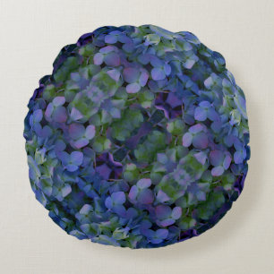 Lila Violett Hydrangea Rundes Kissen