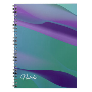 Lila violett minimalistischer Name Spiral Foto Not Notizblock