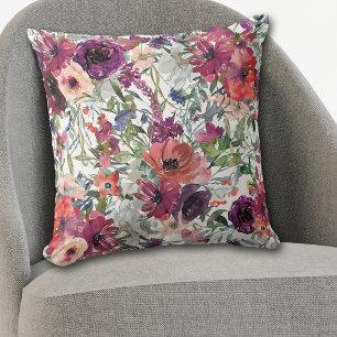 Lila Violett Pink Floral Medley Muster Kissen