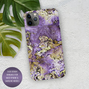 Lila Violett Rosa Goldmineralien Achat Kunstmuster iPhone 16 Pro Max Hülle