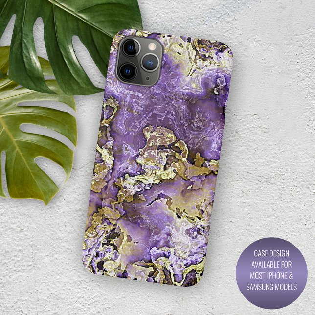 Lila Violett Rosa Goldmineralien Kunstmuster Case-Mate iPhone Hülle (Von Creator hochgeladen)