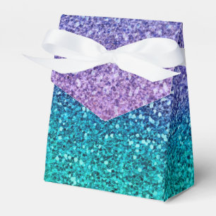 Lila Violett & Türkisgrün Funkelnde Party Geschenkschachtel