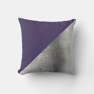 Lila Violett und Silbermetall Kissen
