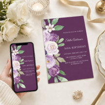 Lila violette Floralien Geburtstag