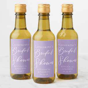 Lila Violette Hochzeitsdusche Party Personalisiert Weinetikett