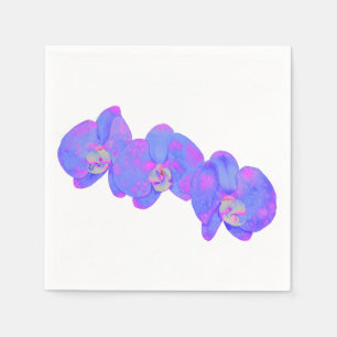 Lila violette Orchideen Serviette
