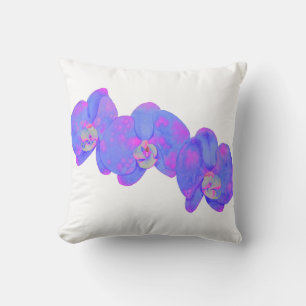 Lila violette Orchideenmalerei Kissen
