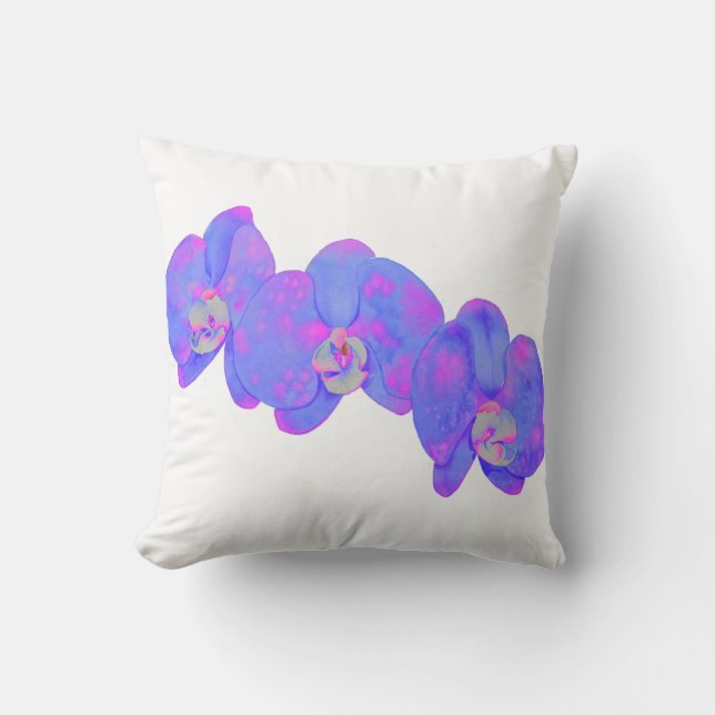 Lila violette Orchideenmalerei Kissen (Vorderseite)
