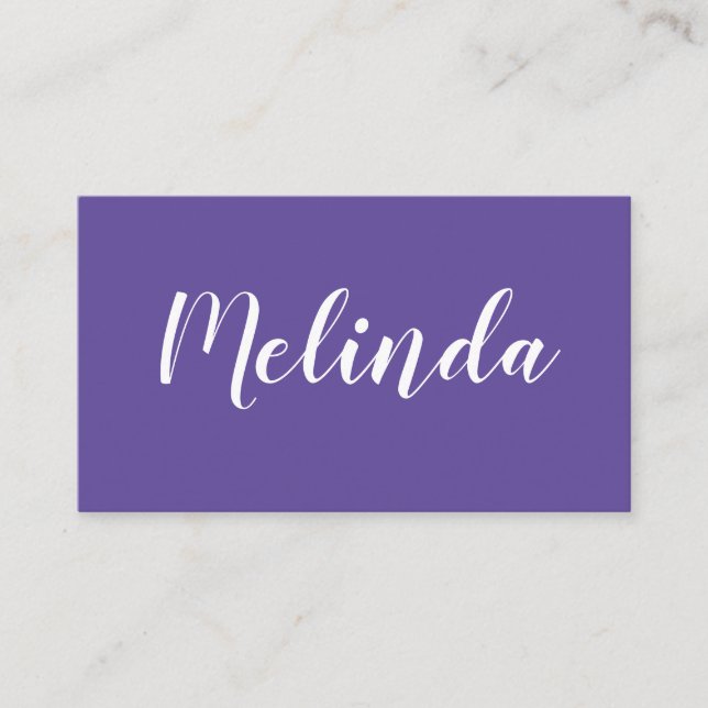 Lila/violette unbedeutende trendy Geschäftskarte Visitenkarte (Vorderseite)
