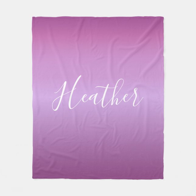 Lila Violette und benutzerdefiniertes weißes Skrip Fleecedecke (Vorderseite)