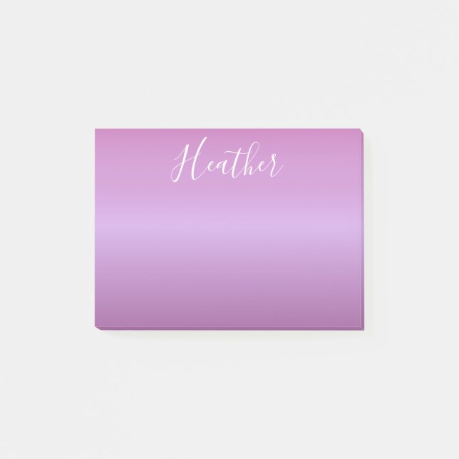 Lila Violette und benutzerdefiniertes weißes Skrip Post-it Klebezettel (Vorderseite)