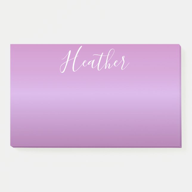 Lila Violette und benutzerdefiniertes weißes Skrip Post-it Klebezettel (Vorderseite)