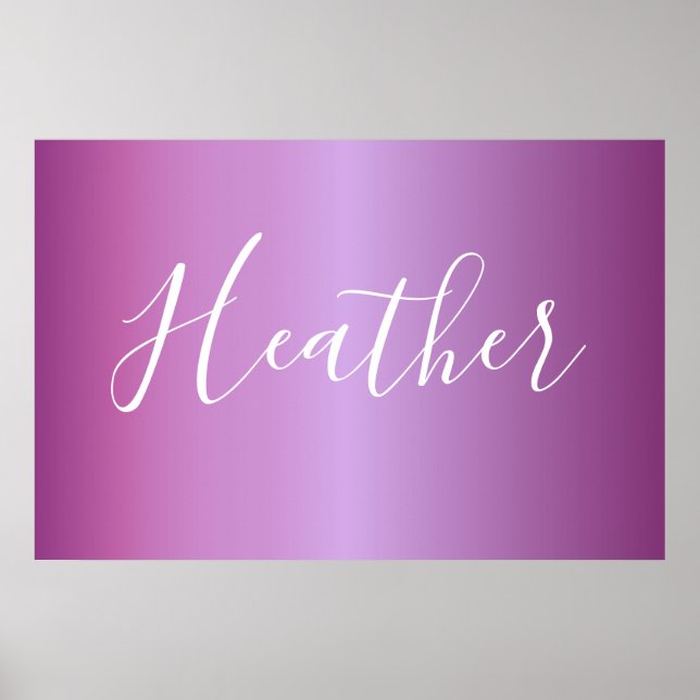 Lila Violette und benutzerdefiniertes weißes Skrip Poster (Vorne)