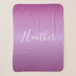 Lila Violette und benutzerdefiniertes weißes Skrip Sherpadecke