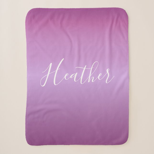 Lila Violette und benutzerdefiniertes weißes Skrip Sherpadecke (Vorderseite)