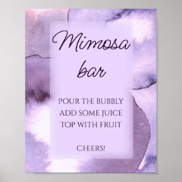 Lila violette Wasserfarbe Mimosa Bar Poster