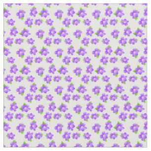 Lila Violetten auf weißem Blumenmuster der Blume Stoff