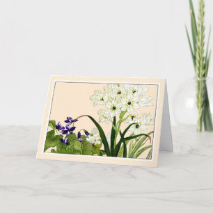 Lila Violetten und White Scillia, botanische Kunst Dankeskarte