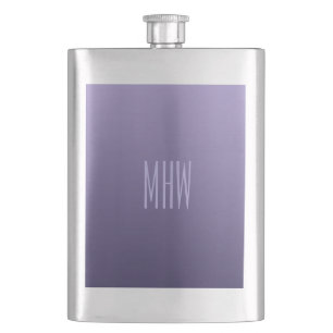 Lila violetter, benutzerdefinierter Monogramm-Kolb Flachmann