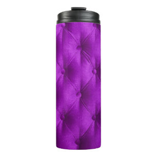 Lila violetter Samt-Capitone-Textilhintergrund, Thermosbecher