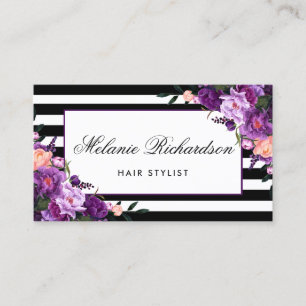 Lila violettes Blumenhaar-Stylist-Verabredung St. Terminkarte