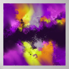 Lila violettes Gelb Moderne Abstrakte Kunst drucke